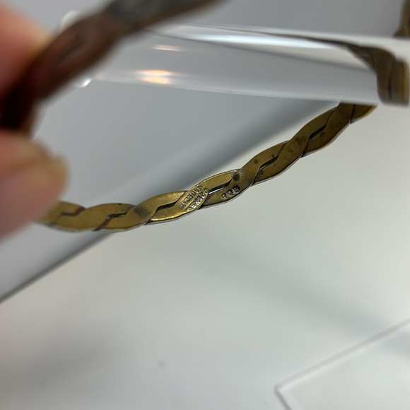 UNISEX VINTAGE 80'S TAXCO MEXICO SOLID 925 STERLING SILVER BANGLE BRACELET - Picture 4 of 7